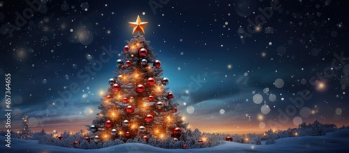 big Christmas tree in middle of an open field holidays created with AI © Timeless_art