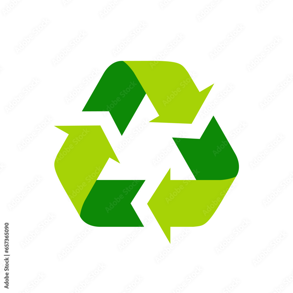 Recycling, reuse, recycle icon vector in flat style. Arrow symbols that form a rotating triangle Recycling, reuse, recycle icon vector in flat style. Arrow symbols that form a rotating triangle