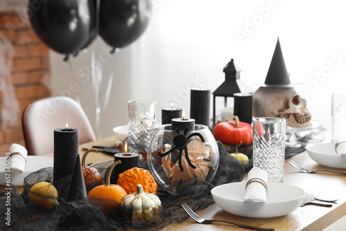 Festive table setting with ...