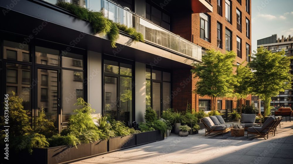 Fototapeta premium Urban Condo Retreat. Find retreat in this urban condo