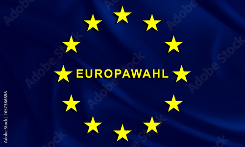 European elections, logo with the German flag and logo of Europe and states of Europe. euro zone, political elections.