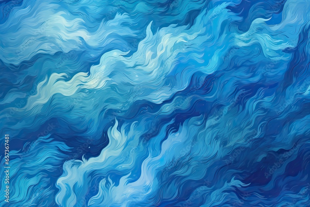 Abstract Blue Texture Background: Calming Ocean Waves - Ebb and Flow Visuals, generative AI