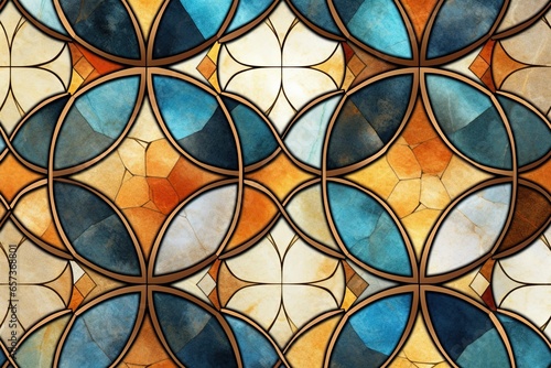 Abstract Mosaic Pattern Background: Showcasing the Elegant Complexity of an Intricate Design, generative AI