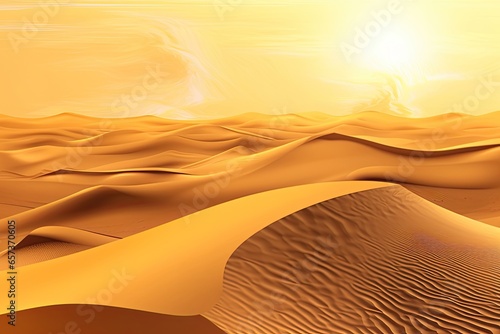 Golden Sunset: Shifting Sand Dunes in a Abstract Gold Background, Symbolizing the Desert, generative AI