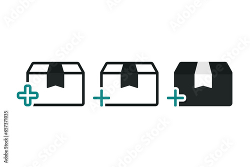 Add package box icon. Illustration vector