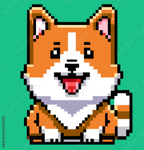 pixel art of cute dog