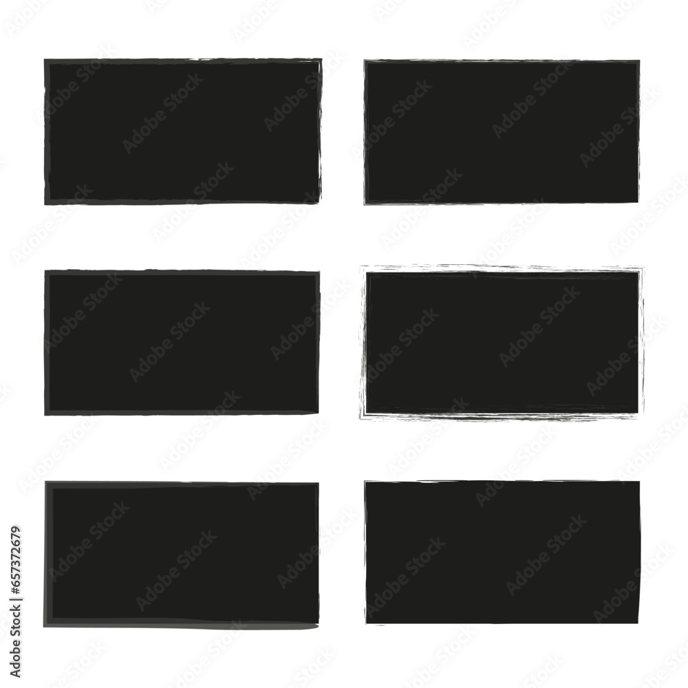 black brush rectangles. Edge frame. Decorative border. Vector illustration. black brush rectangles. Edge frame. Decorative border. Vector illustration.