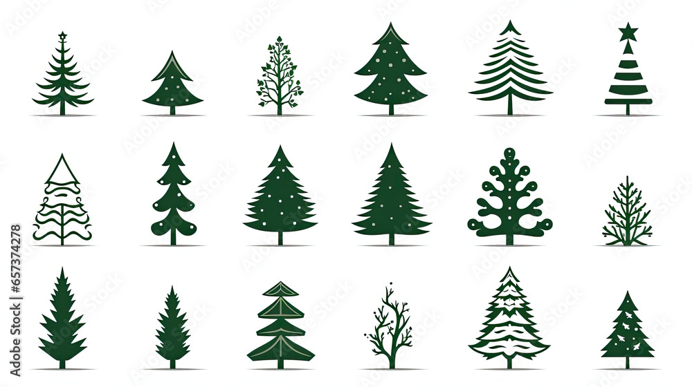 Obraz premium set of christmas trees