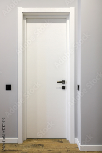 White interior door in the room