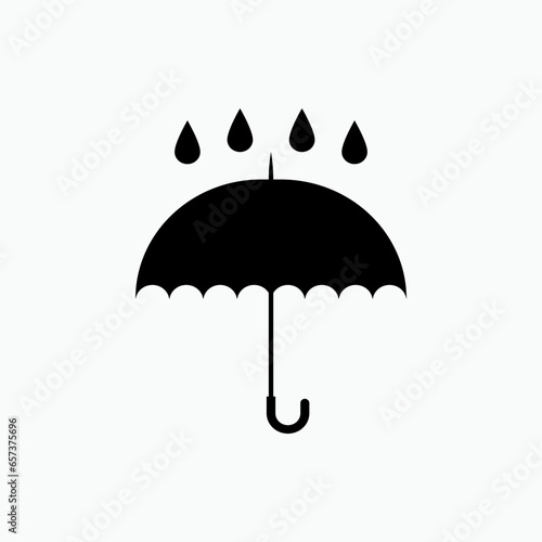 Keep Dry Icon. Umbrella and Droplet Symbol - Vector.