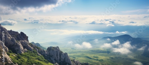 Mountainous Crimean landscape during travels