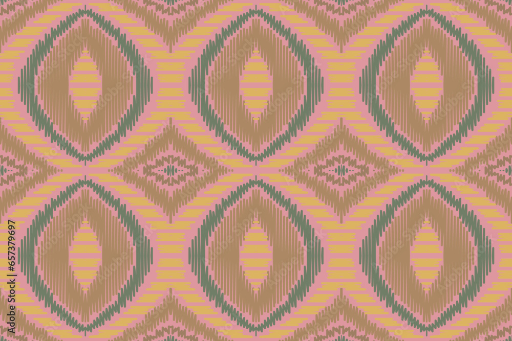 African Ikat floral paisley embroidery on white background.geometric ethnic oriental pattern traditional.Aztec style abstract vector illustration.design for texture,fabric,clothing,wrapping,carpet.