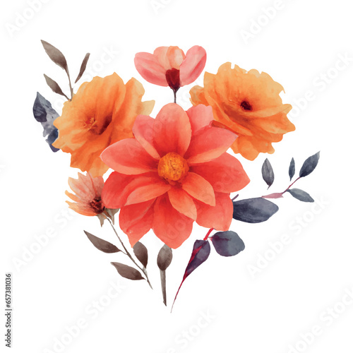 Wallpaper Mural watercolor flowers on a white background Torontodigital.ca