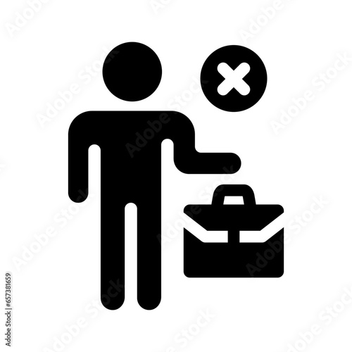 jobless glyph icon illustration vector graphic. Simple element illustration vector graphic, suitable for app, websites, and presentations isolated on white background