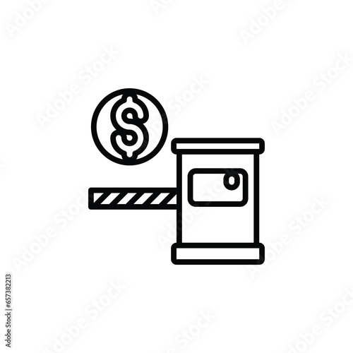 Tollbooth, road toll outline icon. Vector illustration. Isolated icon is suitable for web, infographics, interfaces, and apps.