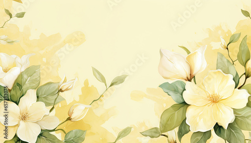 yellow flowers watercolor background