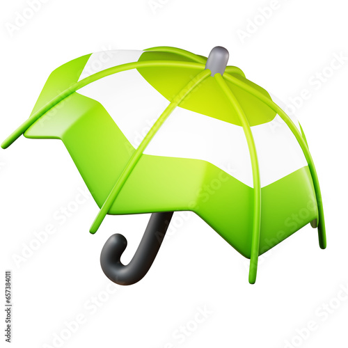 Green Umbrella 3D Icon