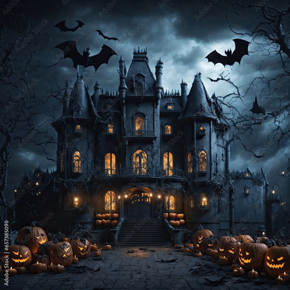 Halloween Gothic House Backdrop party decor kids toddler child photography shoot studio overlay scary horror background printable props Halloween Gothic House Backdrop party decor kids toddler child photography shoot studio overlay scary horror background printable props