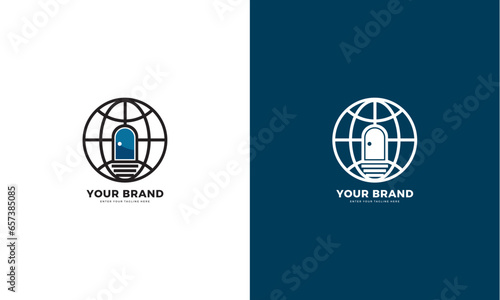 World door logo, vector graphic design