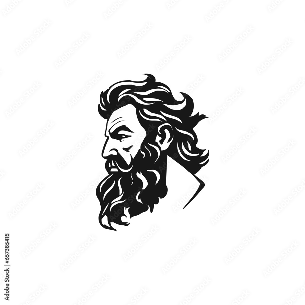 hipster man bearded .barber shop logo featuring a dashing man with a beard and mustache.