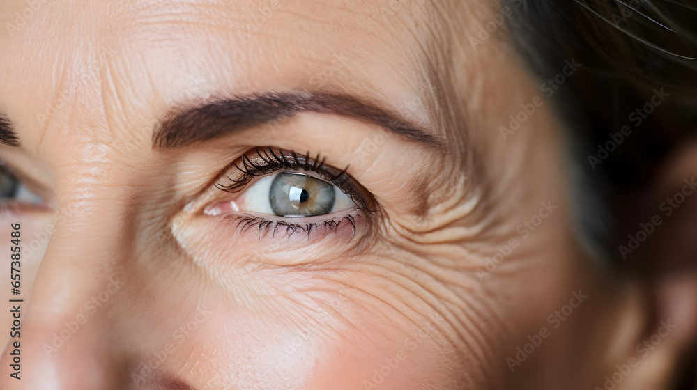 close up of a female eye