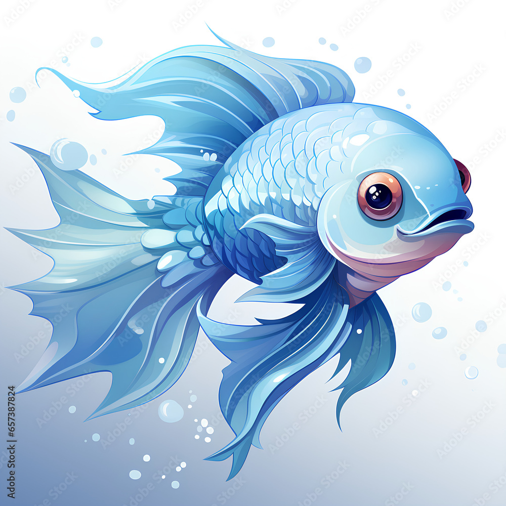 blue fish with white bg blue fish with white bg