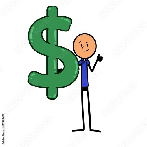 man holding dollar symbol