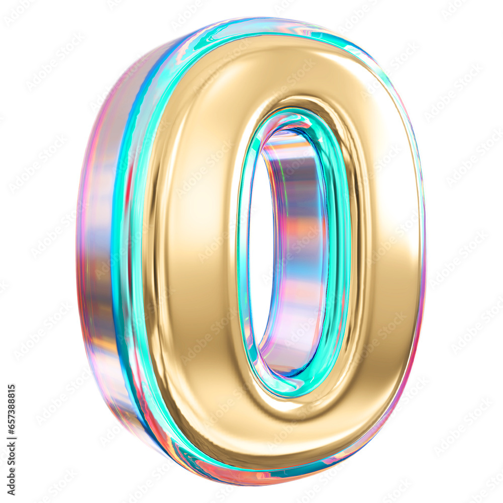 Gold Number 0 With Style 3d Render Gold Number 0 With Style 3d Render