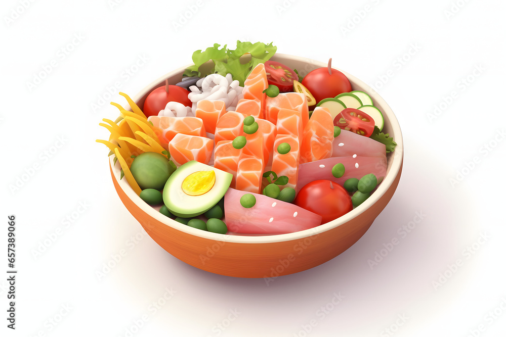 delicious japanese sushi 3d isometric style delicious japanese sushi 3d isometric style