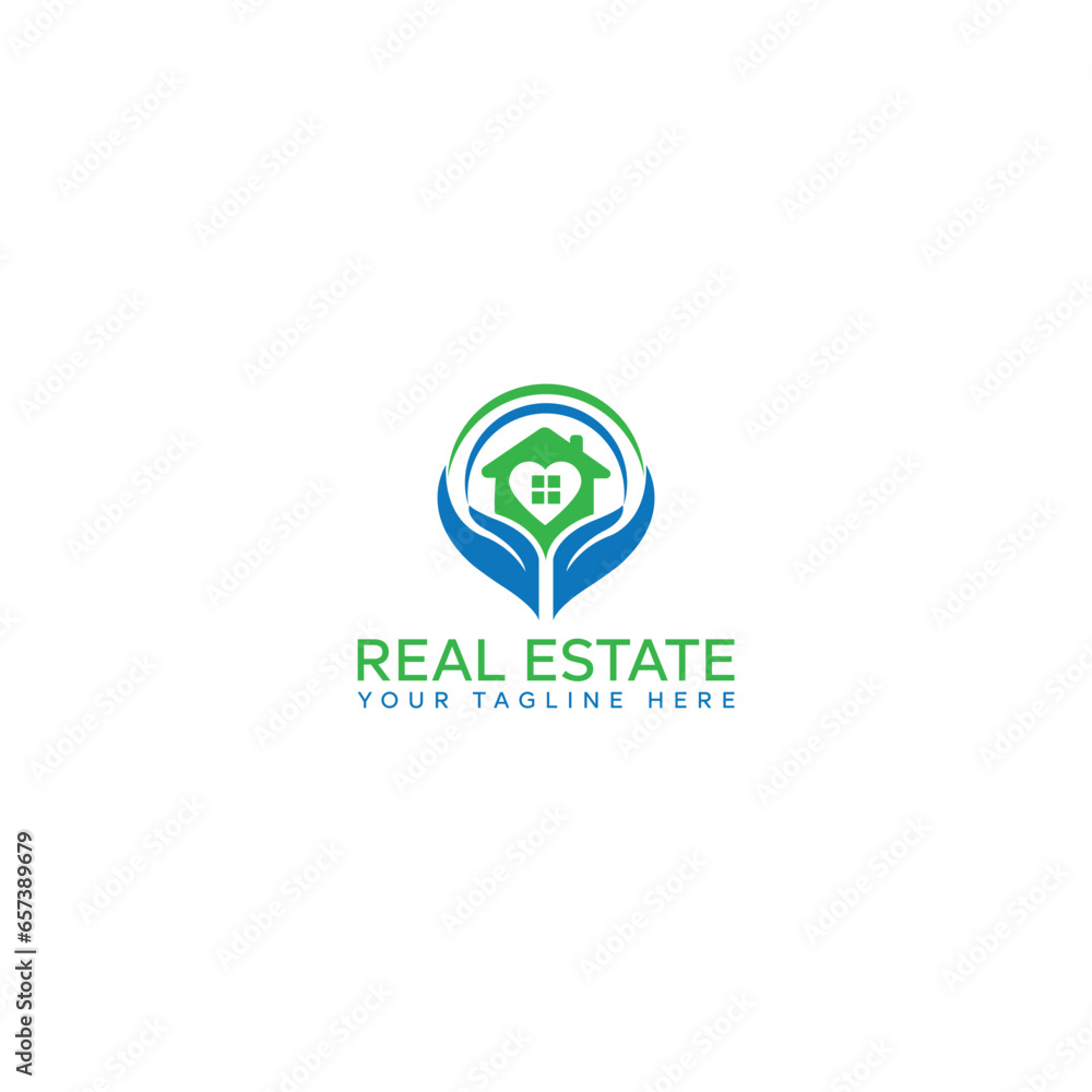 Home with Hand Logo icon vector design illustration. Home with Hand Logo icon design concept for Home, Real Estate, Building, Apartment, construction and architecture business.