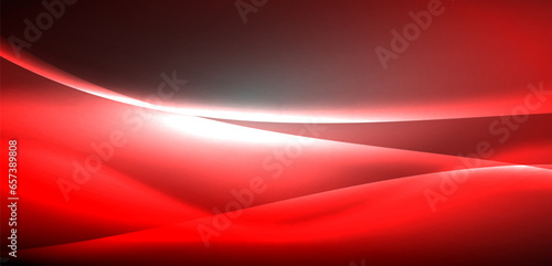 Neon-lit waves surge across background, mesmerizing dance of luminescence and motion. Dynamic backdrop captures essence of energy and modern aesthetics