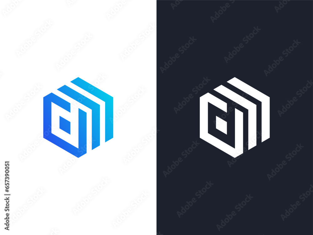 Modern letter D with arrow logo icon template Modern letter D with arrow logo icon template