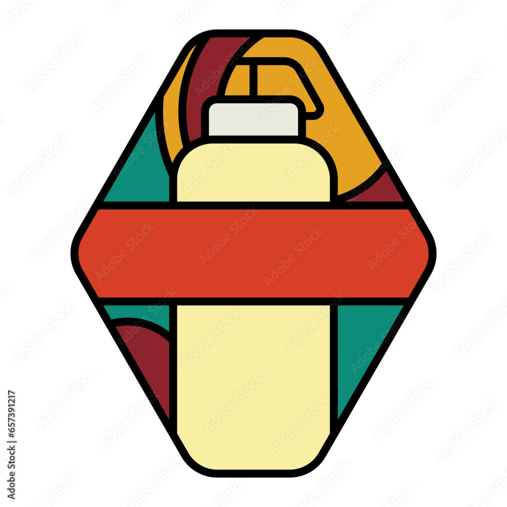 Water Bottle Badge Illustration Water Bottle Badge Illustration