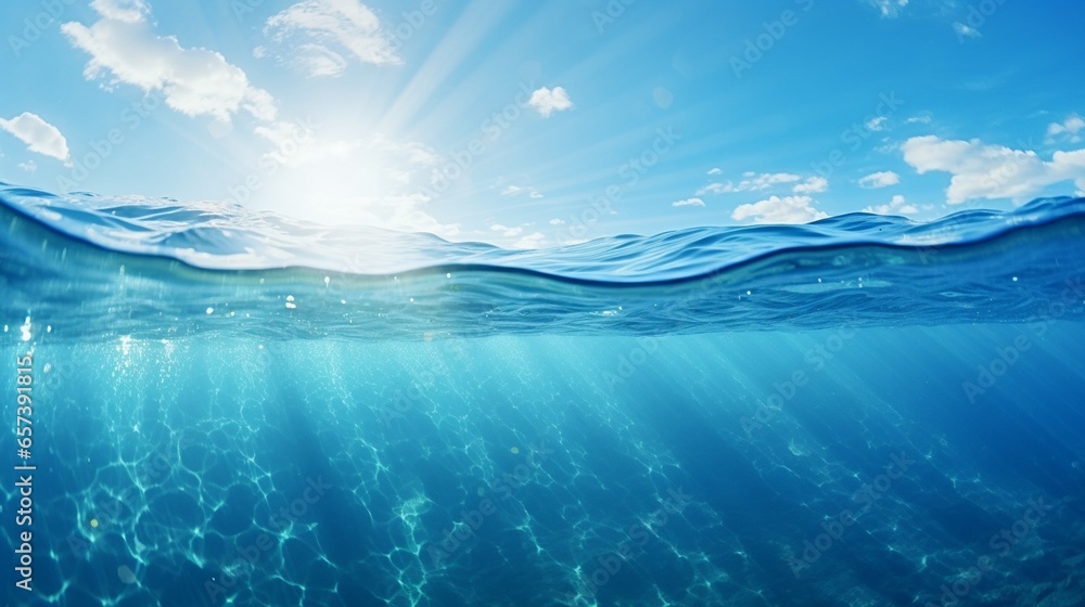 Generative AI : BLUE UNDER WATER waves and bubbles Beautiful Generative AI : BLUE UNDER WATER waves and bubbles Beautiful