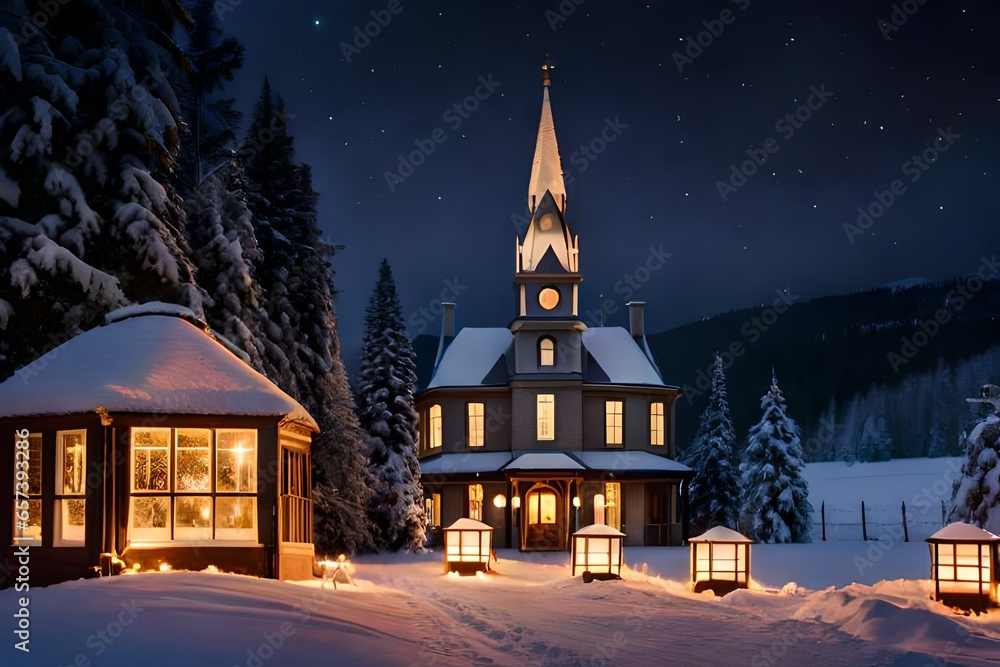 Fototapeta premium church at night