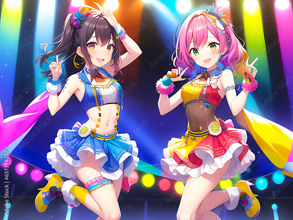 アイドルの女の子イラスト素材 Stock-Illustration | Adobe Stock