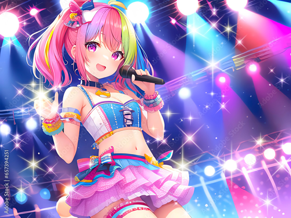 アイドルの女の子イラスト素材 Stock Illustration | Adobe Stock