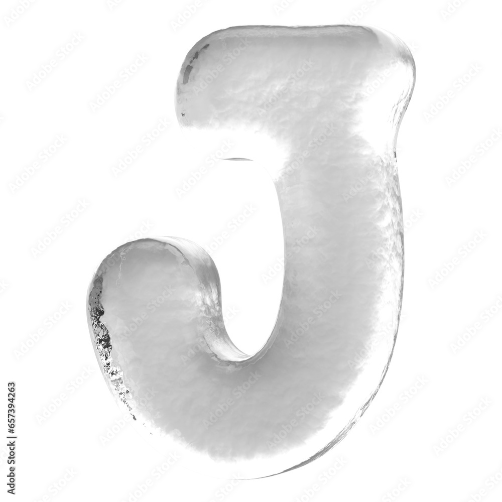 Ice Letter J With Style 3d Render Ice Letter J With Style 3d Render
