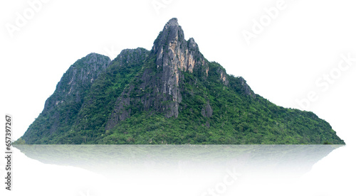 The mountain is a set of isolated islands on a white background with a trail.