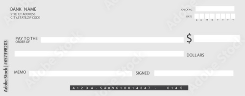 bank check template vector