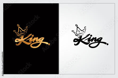 King Vector Logo Template. Luxurious royal logo template suitable for businesses and product names, luxury industry like hotel, wedding, boutique, etc.