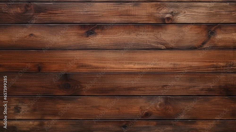 Naklejka premium Brown rustic planks wood wall texture background with rustic charm and natural grain pattern. 