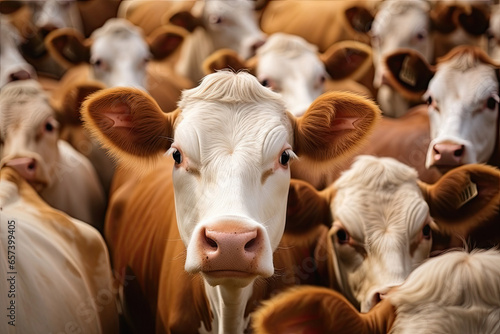 Herd of cows on a farm © Aleksandr Bryliaev