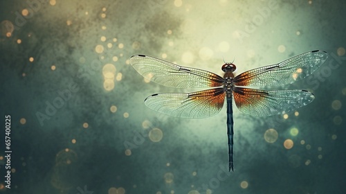 Dragonfly with textured background and space for text, background image, AI generated © Hifzhan Graphics