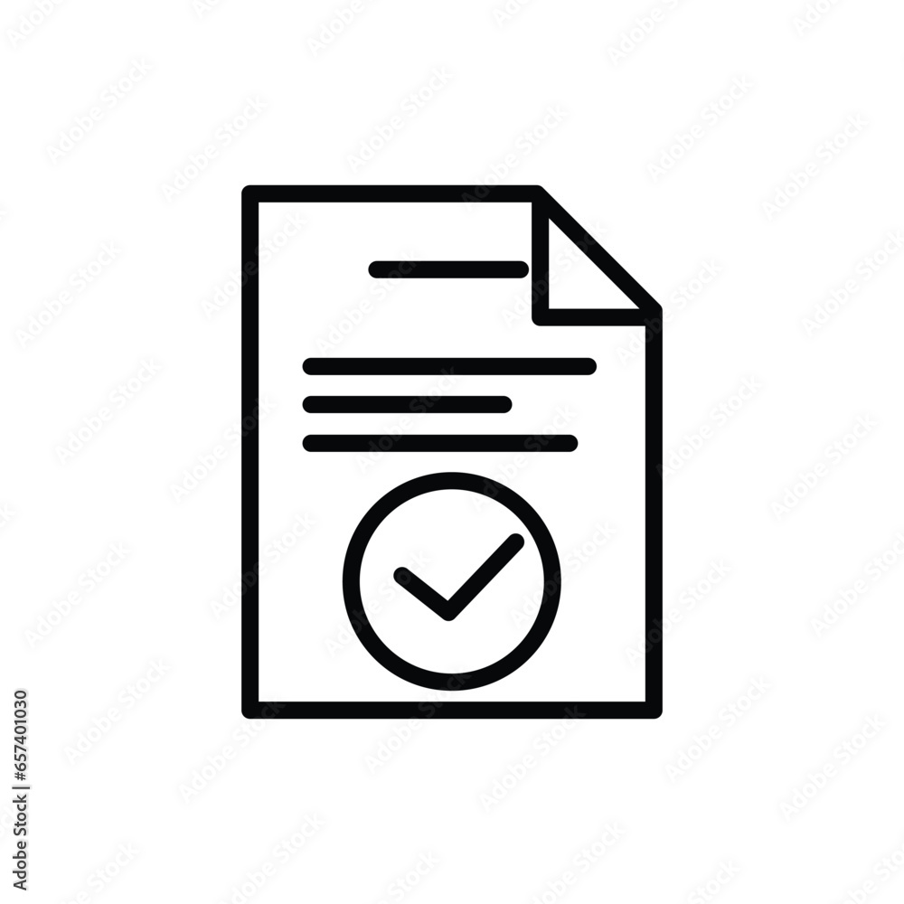 Approved document file outline icon. linear style sign for mobile concept and web design. doc with check mark simple line vector icon. Symbol, logo illustration. Pixel perfect vector graphics Approved document file outline icon. linear style sign for mobile concept and web design. doc with check mark simple line vector icon. Symbol, logo illustration. Pixel perfect vector graphics