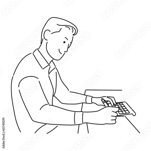 businessman or man working line artvector illustration photo