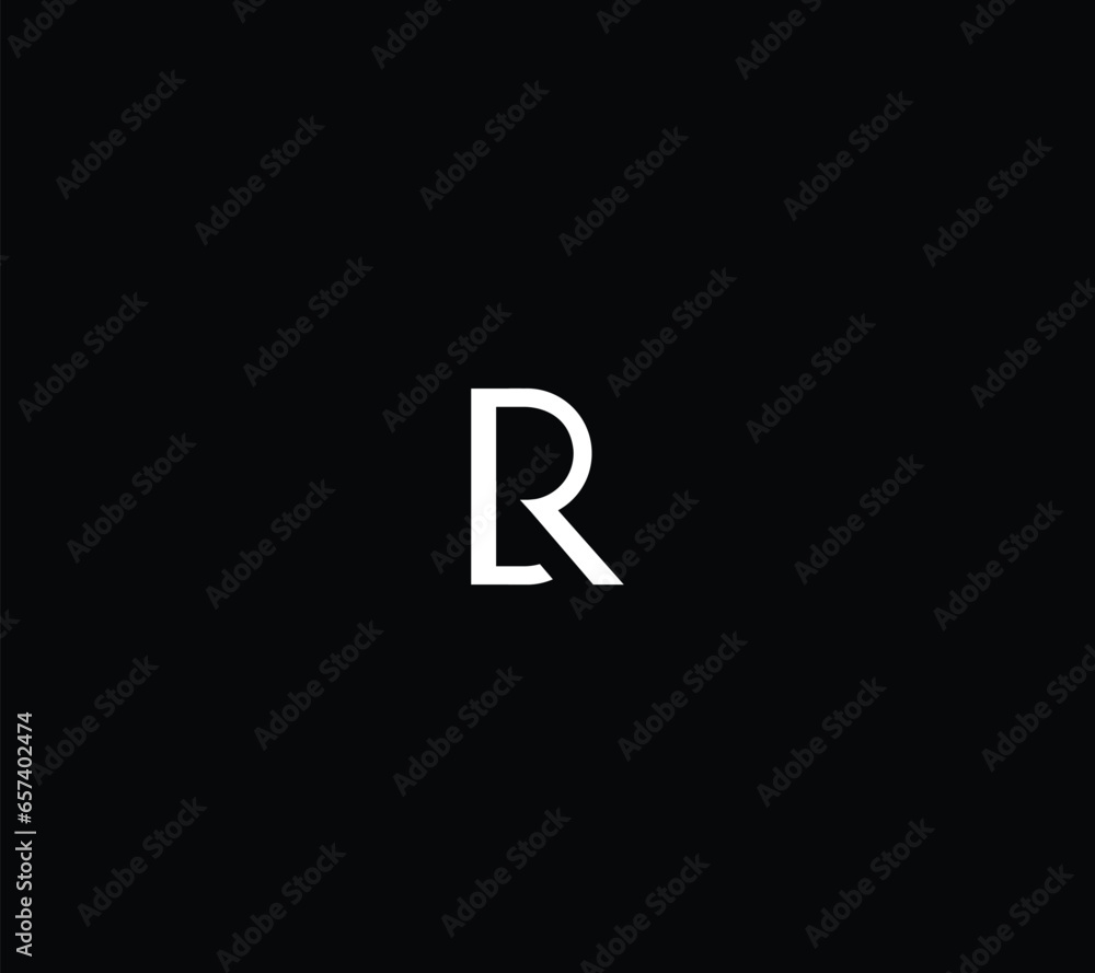 Fototapeta premium Letters LR or BR logo design with black background. 