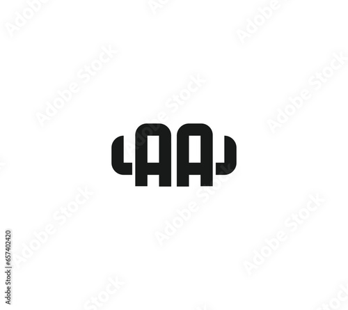 Double A bull logo design concept with white background.