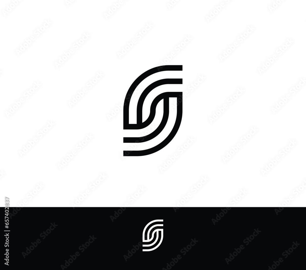 Linear Letter S or N monogram with white background... Linear Letter S or N monogram with white background...