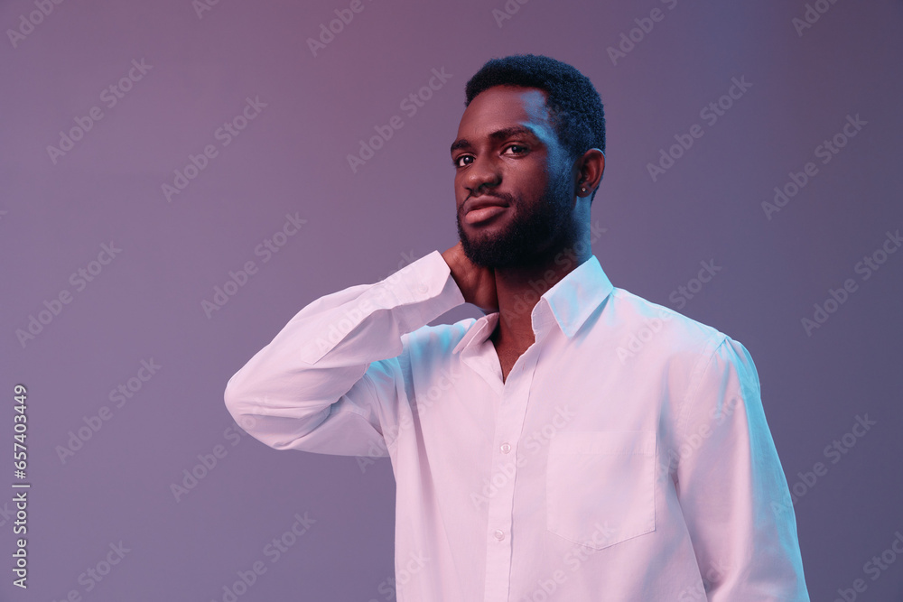 man neon model studio color expression art light businessman young portrait man neon model studio color expression art light businessman young portrait